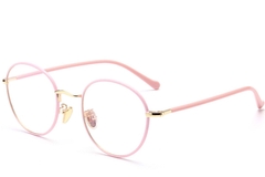 Oval Pink Metal Kids Glasses #BS0406-0492