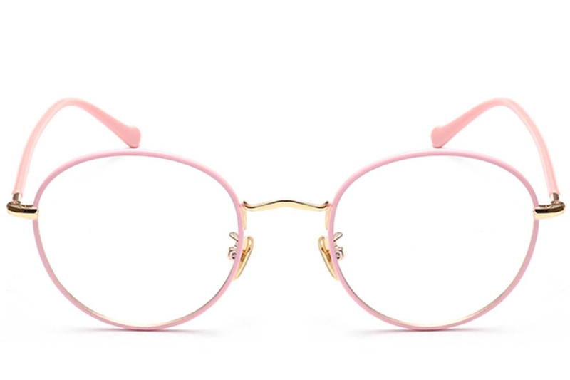 Oval Pink Metal Kids Glasses #BS0406-0492