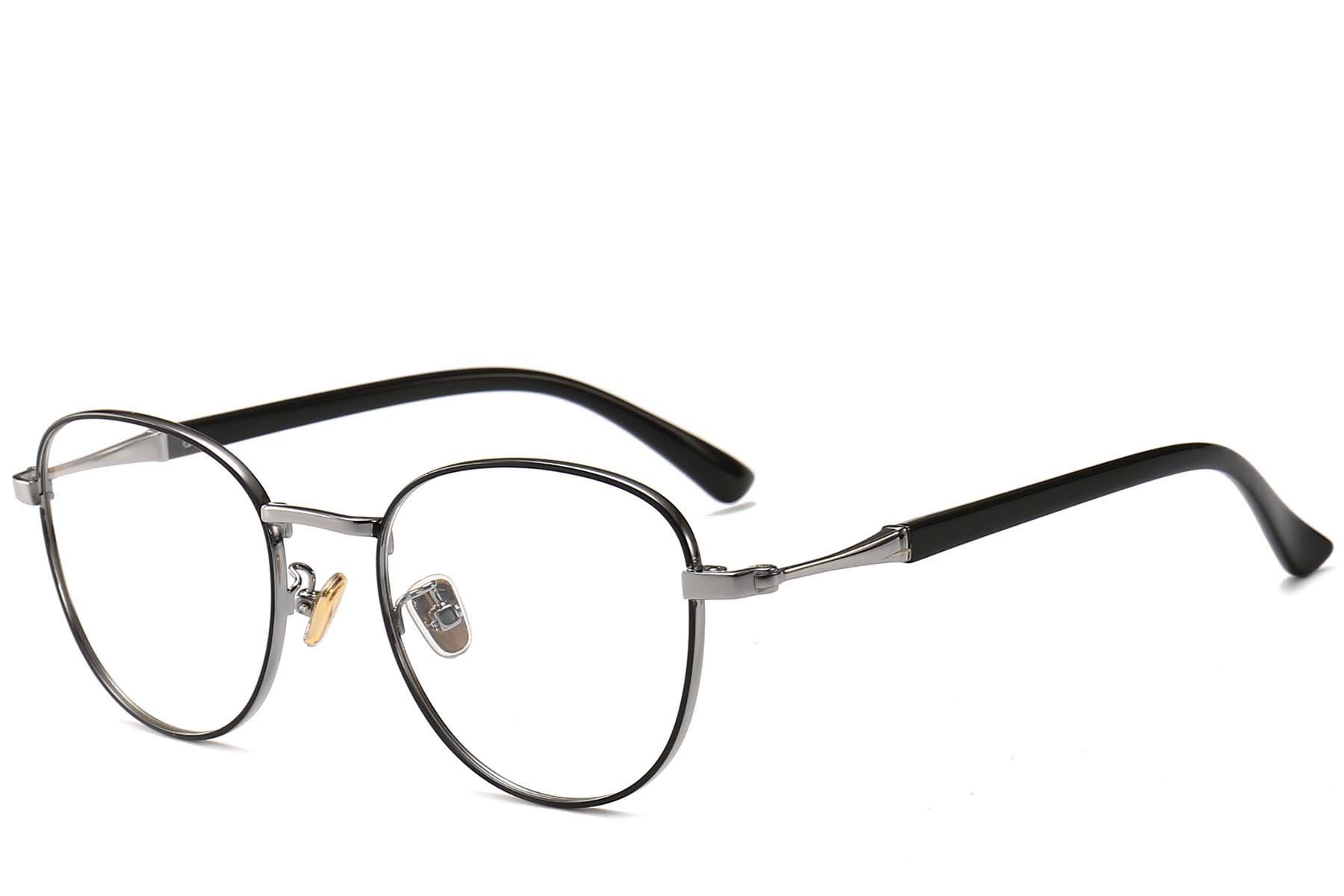 Oval Grey Metal Glasses #BS0406-0499