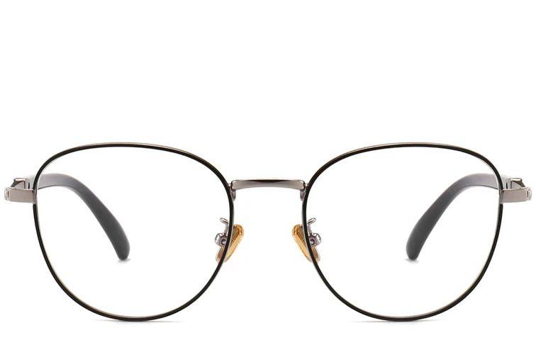 Gafas ovaladas de metal gris #BS0406-0499