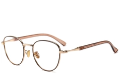 Oval Brown Metal Glasses #BS0406-0500