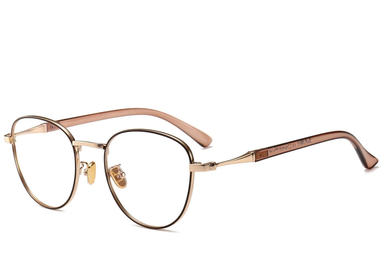 Oval Brown Metal Glasses #BS0406-0500