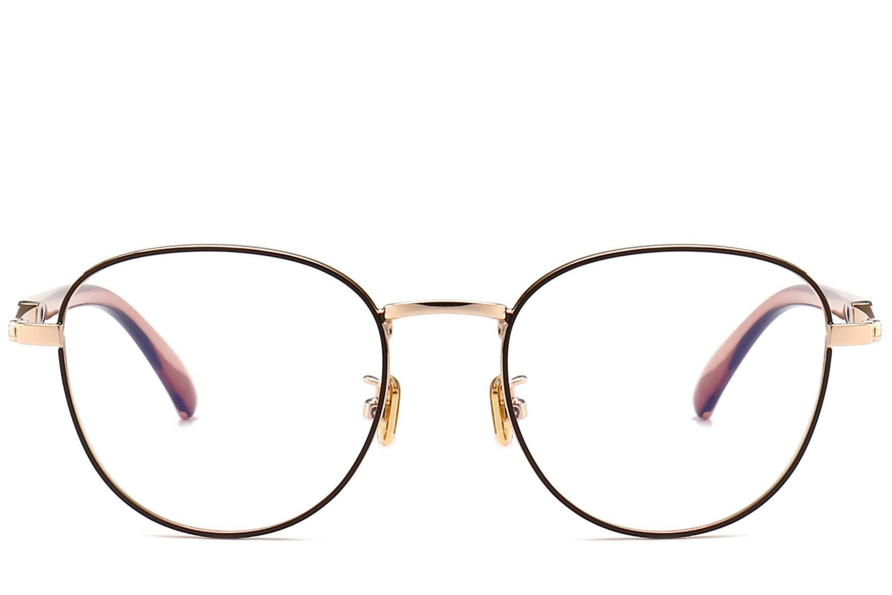 Lunettes ovales en métal marron #BS0406-0500