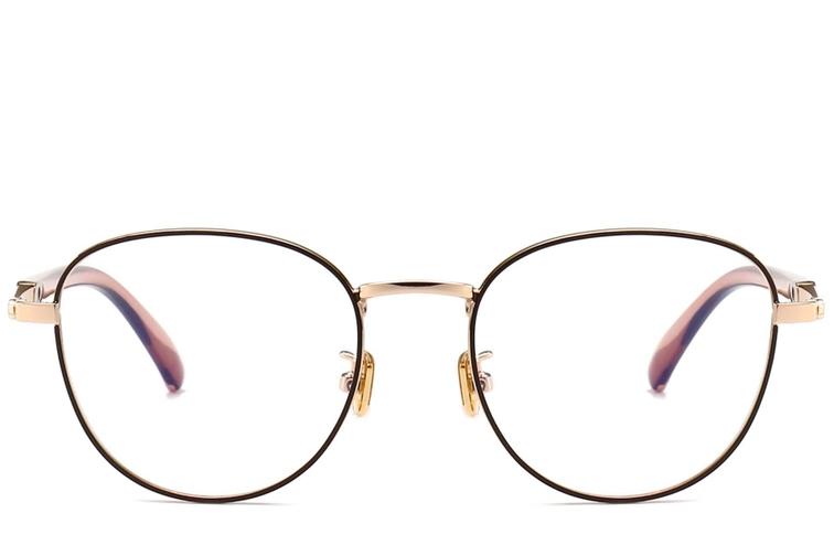 Oval Brown Metal Glasses #BS0406-0500