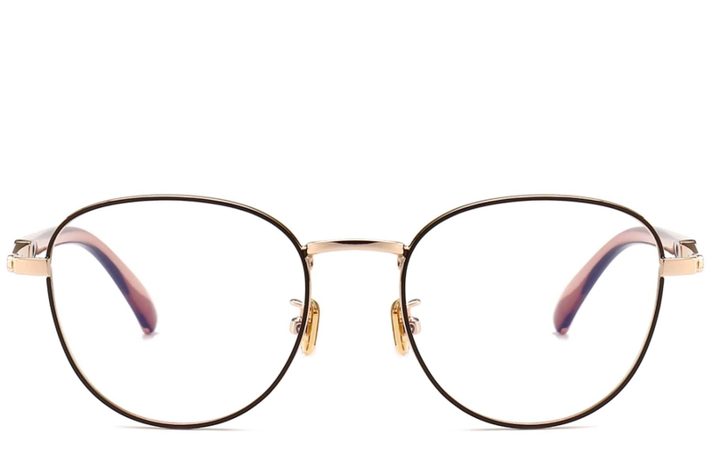 Oval Brown Metal Glasses #BS0406-0500
