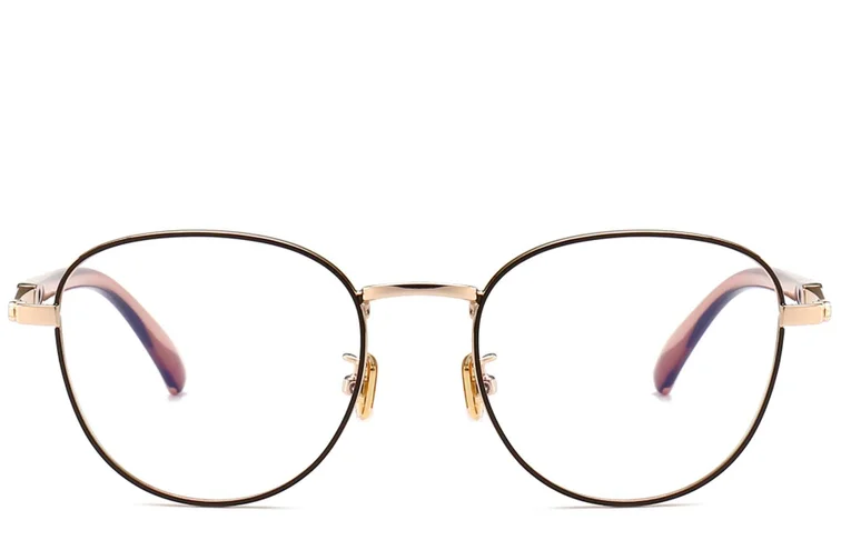 Gafas ovaladas de metal marrón #BS0406-0500