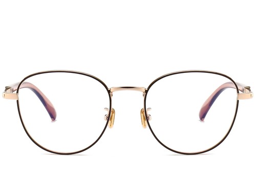 Oval Brown Metal Glasses #BS0406-0500