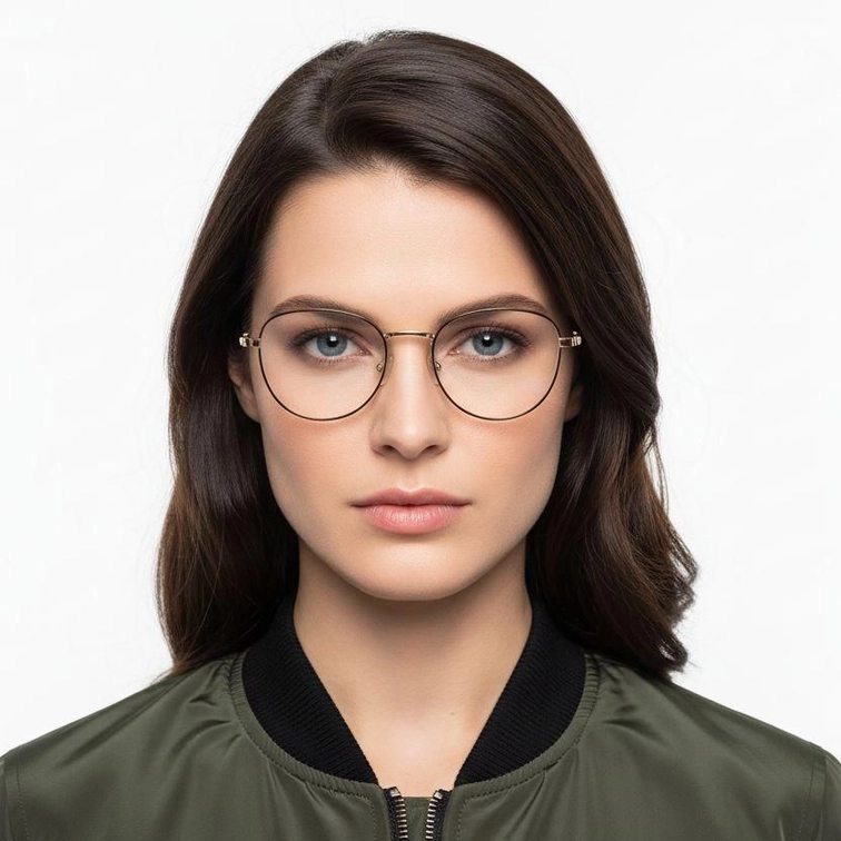 Gafas ovaladas de metal marrón #BS0406-0500