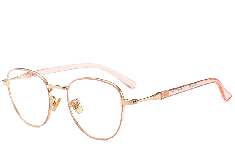 Oval Pink Metal Glasses #BS0406-0501