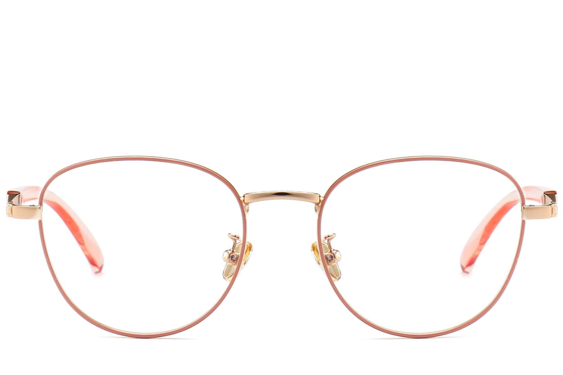 Oval Pink Metal Glasses #BS0406-0501
