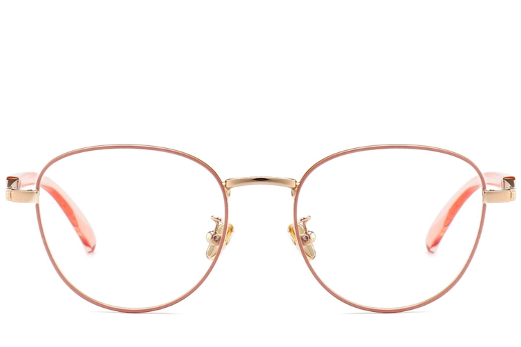 Oval Pink Metal Glasses #BS0406-0501
