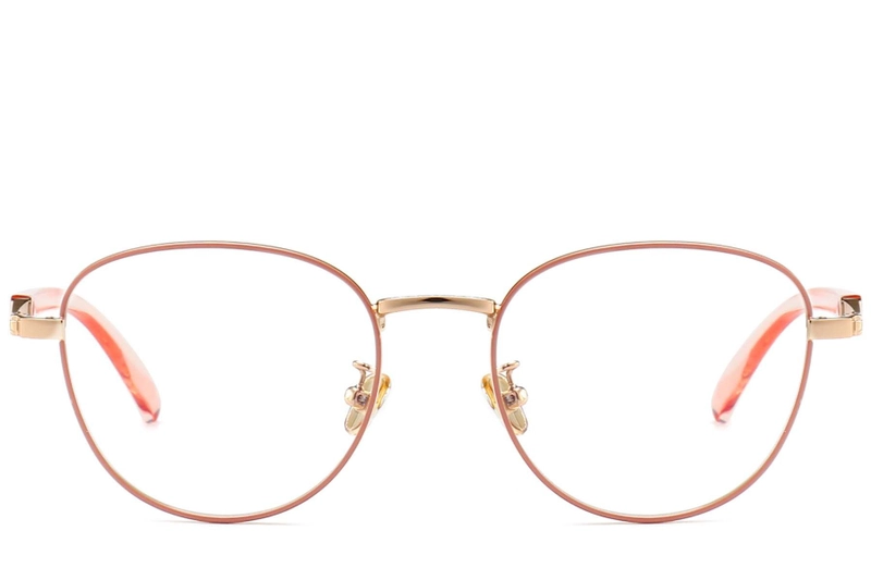 Oval Pink Metal Glasses #BS0406-0501