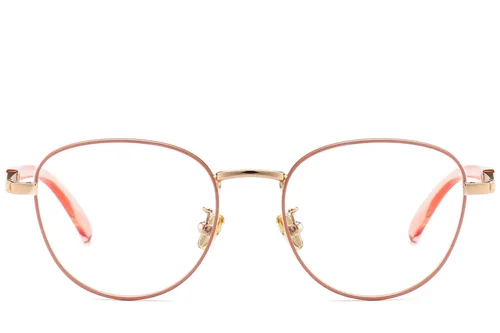 Lunettes ovales en métal rose #BS0406-0501
