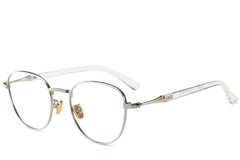 Oval White Metal Glasses #BS0406-0502