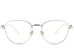 Oval White Metal Glasses #BS0406-0502