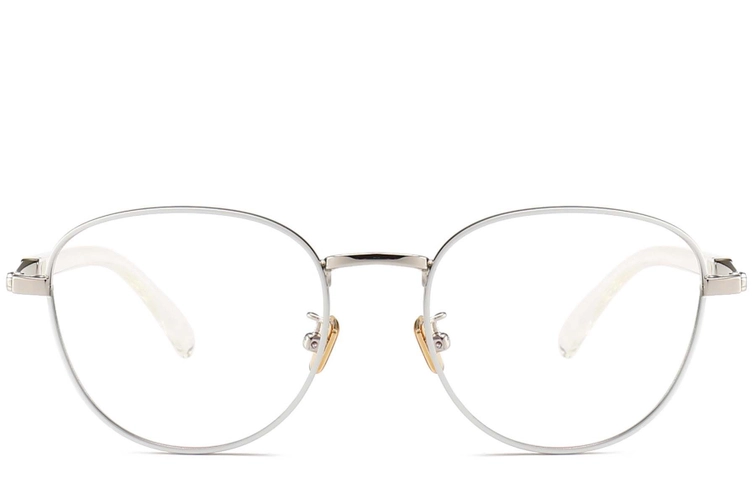Gafas ovaladas de metal blanco #BS0406-0502