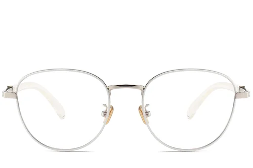 Verres ovales en métal blanc #BS0406-0502