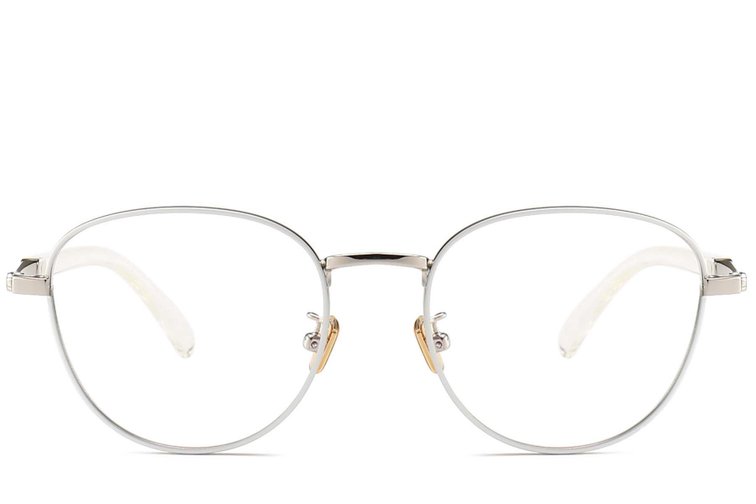 Oval White Metal Glasses #BS0406-0502