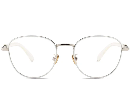 Verres ovales en métal blanc #BS0406-0502