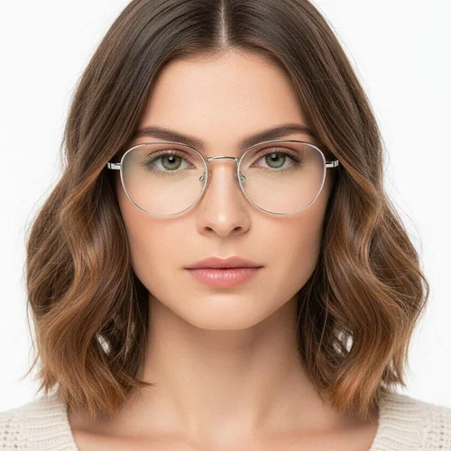 Verres ovales en métal blanc #BS0406-0502