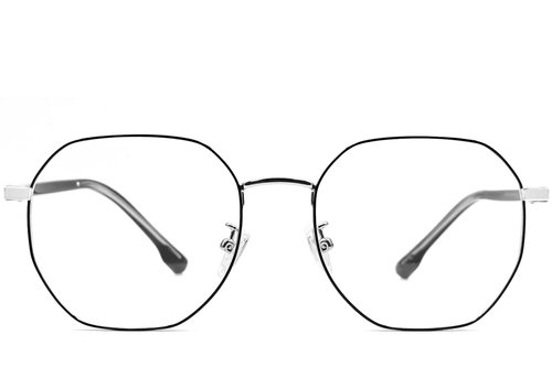 Lunettes géométriques en métal argenté #BS0406-0506