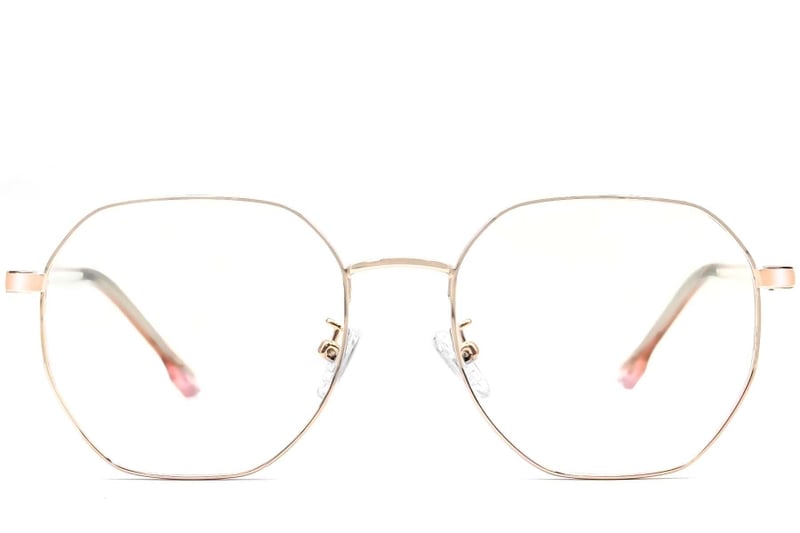 Geometric Pink Metal Glasses #BS0406-0507