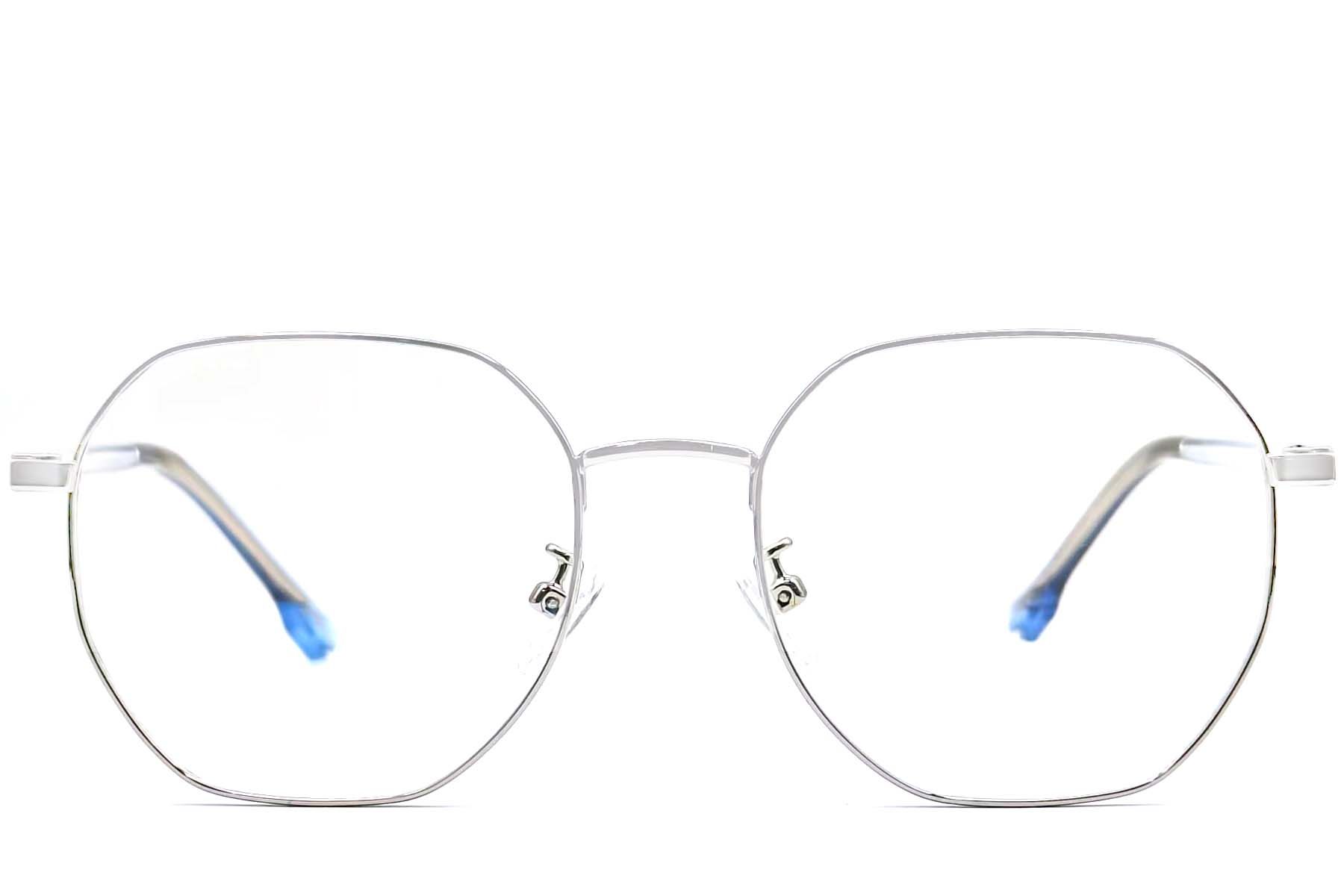 Gafas geométricas de metal plateado #BS0406-0509