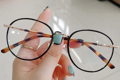 Oval Golden Metal Glasses #BS0406-0510