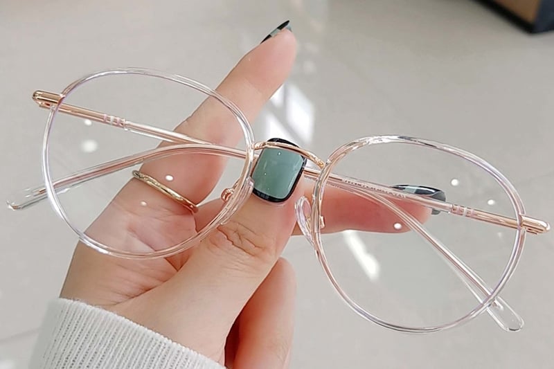 Oval Pink Metal Glasses #BS0406-0512