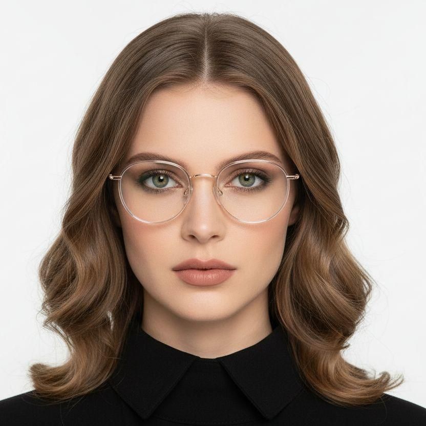 Oval Pink Metal Glasses #BS0406-0512