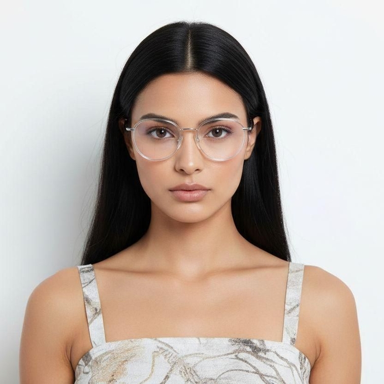 Gafas ovaladas de metal gris #BS0406-0513