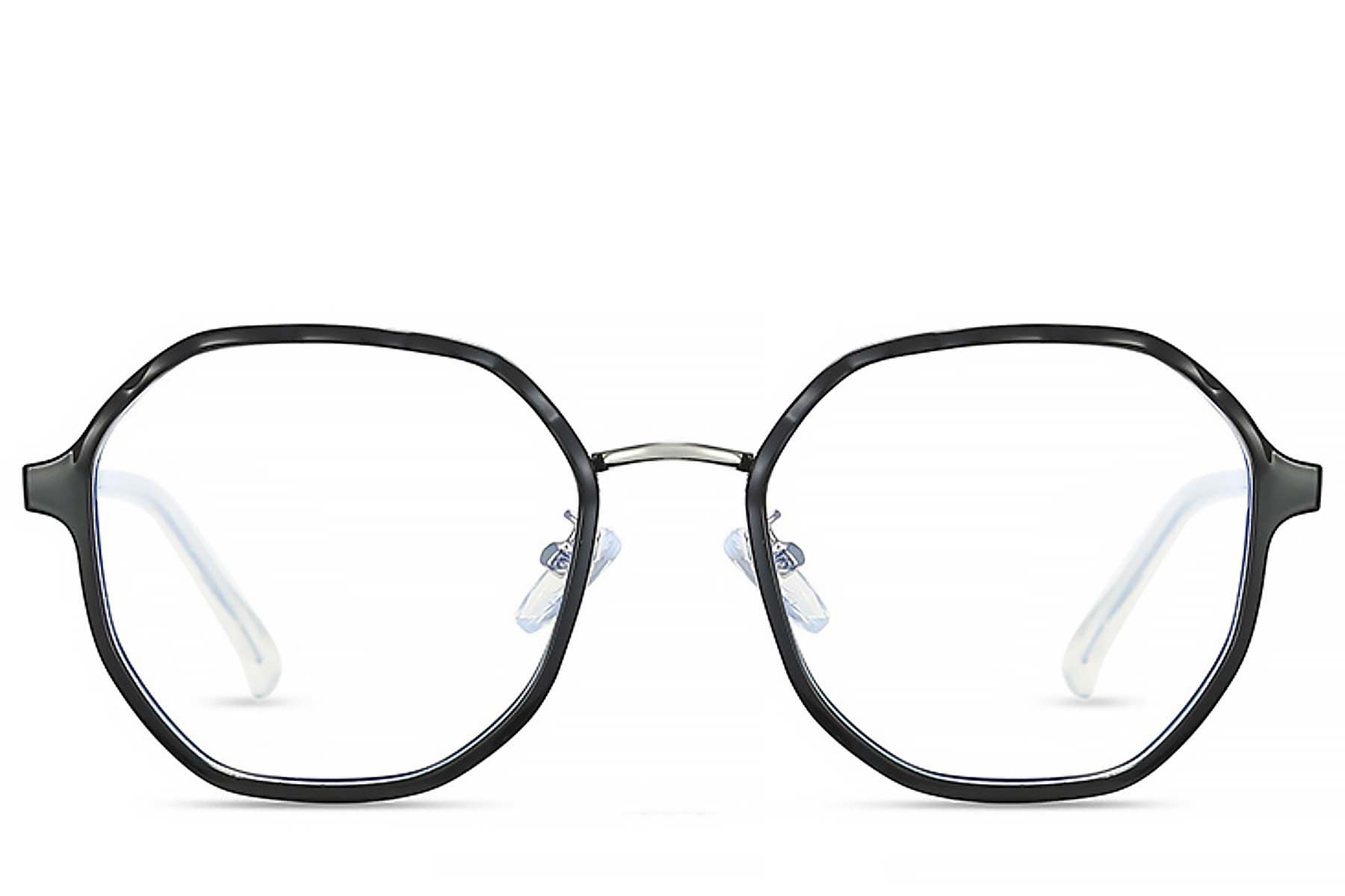 Gafas geométricas de metal plateado #BS0406-0516