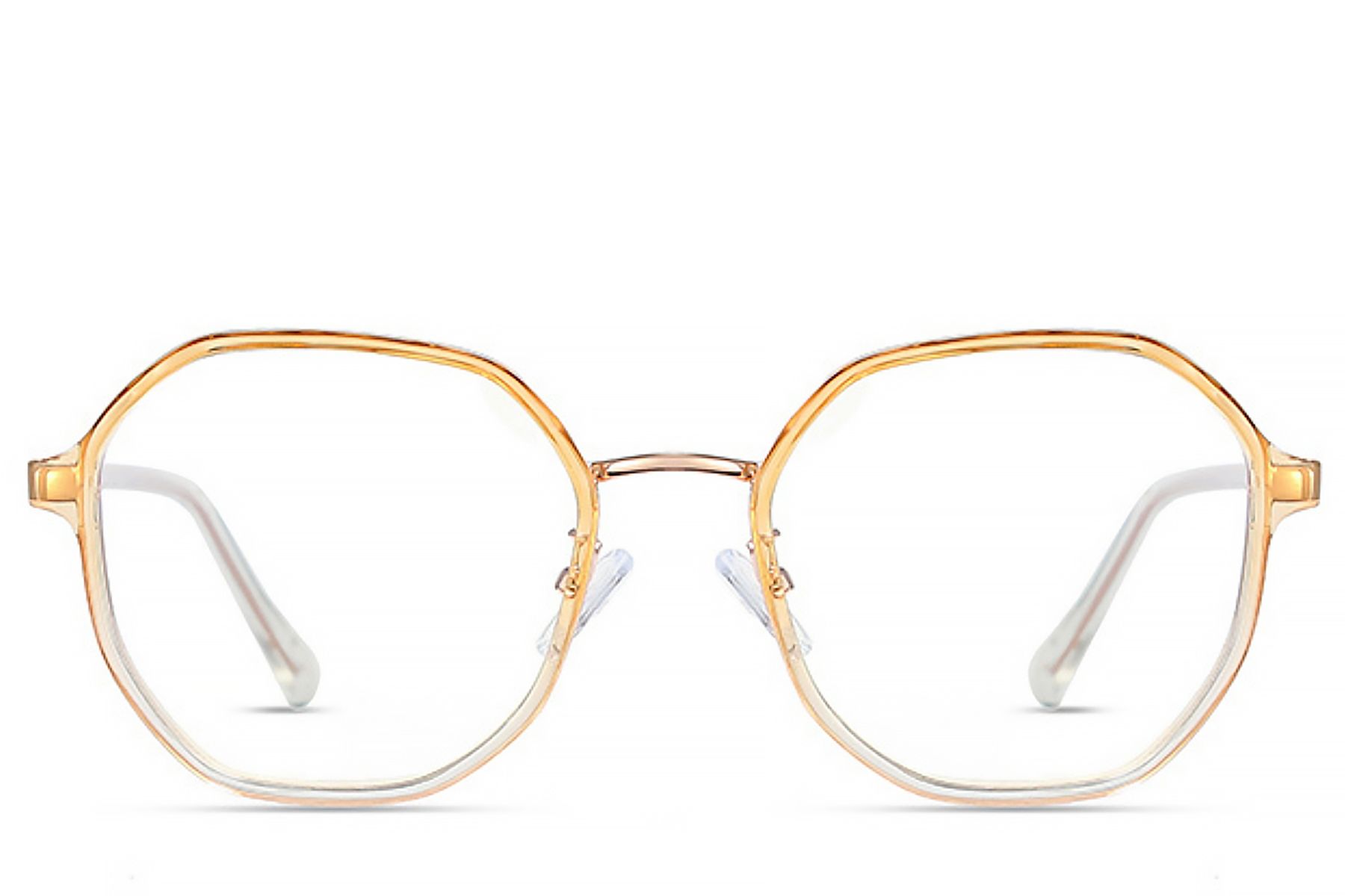 Geometric Orange Metal Glasses #BS0406-0518