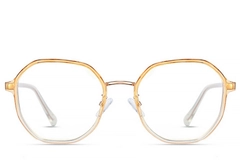 Geometric Orange Metal Glasses #BS0406-0518