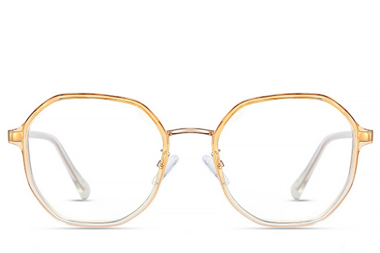 Geometric Orange Metal Glasses #BS0406-0518