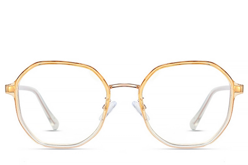 Geometric Orange Metal Glasses #BS0406-0518