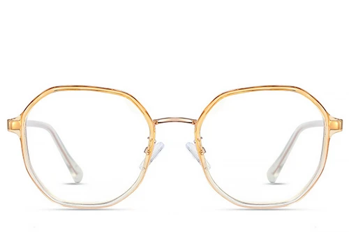 Geometric Orange Metal Glasses #BS0406-0518