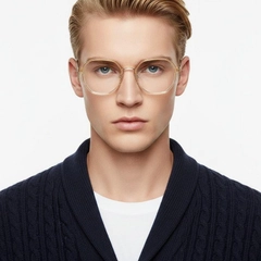 Geometric Orange Metal Glasses #BS0406-0518