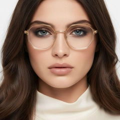 Geometric Orange Metal Glasses #BS0406-0518