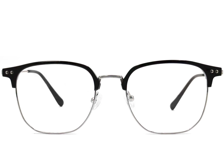 Gafas rectangulares de titanio negro #BS0406-0519