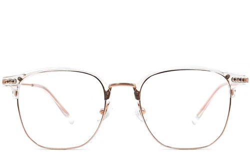Lunettes rectangulaires en titane rose #BS0406-0520