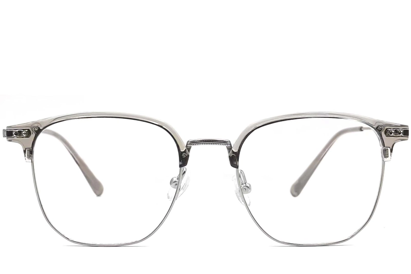 Rectangular Grey Titanium Glasses #BS0406-0521