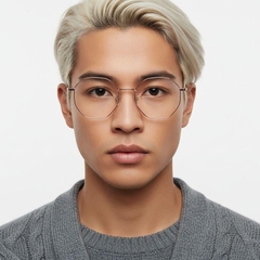 Occhiali geometrici in metallo rosa #BS0406-0524