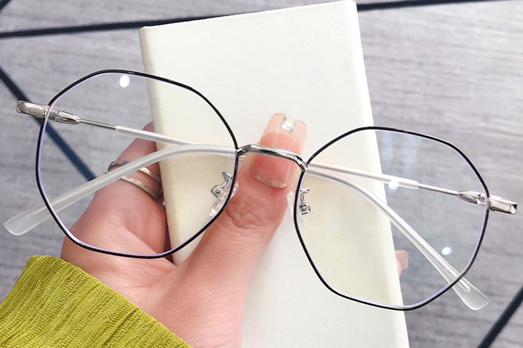 Gafas geométricas de metal negro #BS0406-0525