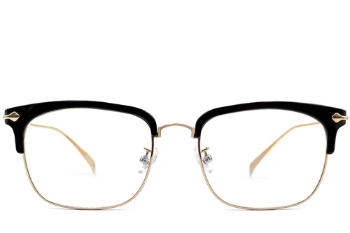 Lunettes semi-cerclées en titane doré #BS0406-0528