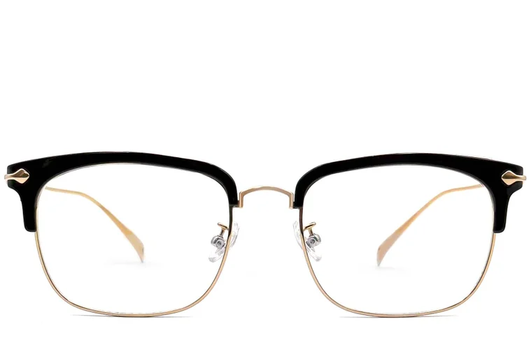 Halbrandlose goldene Titanbrille #BS0406-0528
