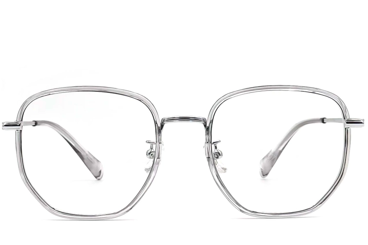 Gafas geométricas de titanio gris #BS0406-0531