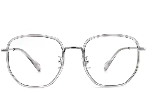 Gafas geométricas de titanio gris #BS0406-0531