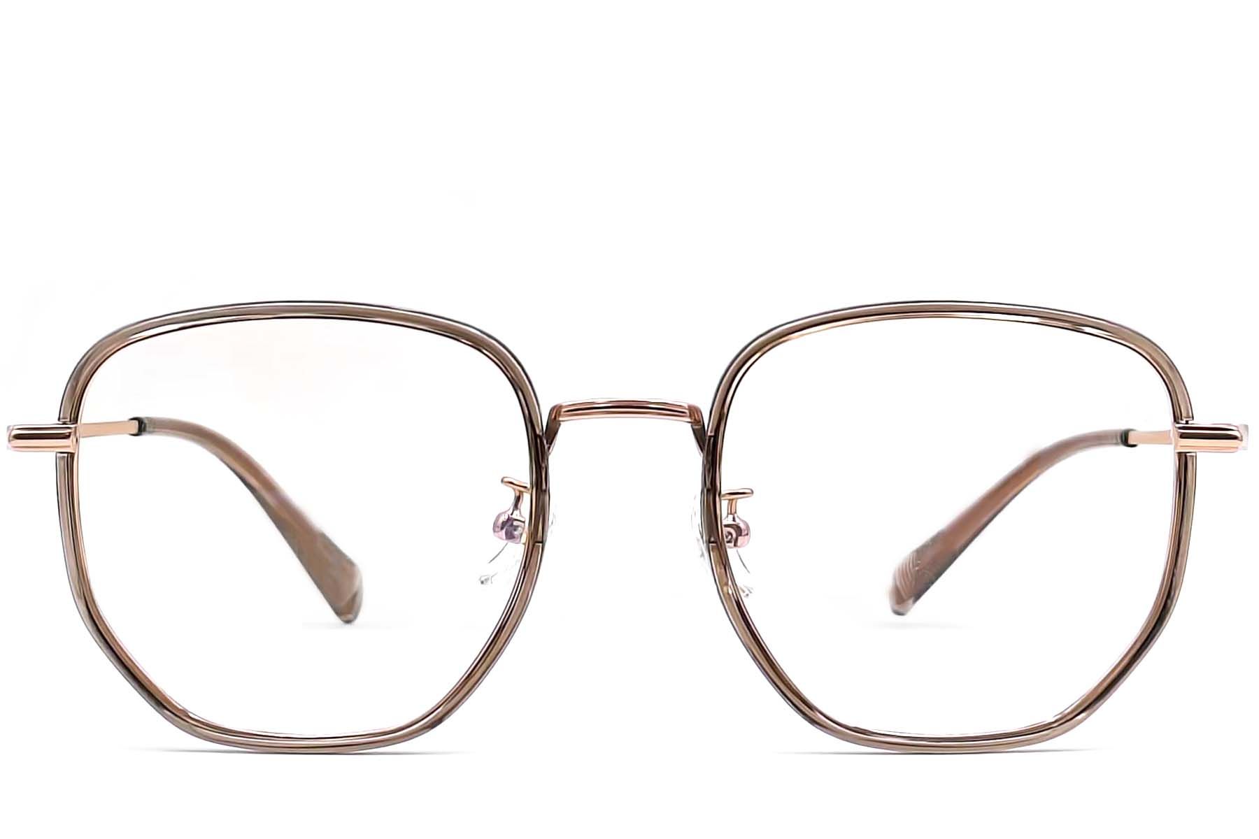 Gafas geométricas de titanio marrón #BS0406-0532