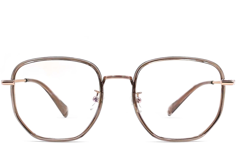 Geometric Brown Titanium Glasses #BS0406-0532